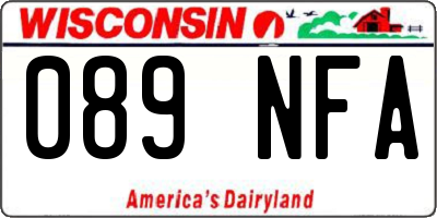WI license plate 089NFA