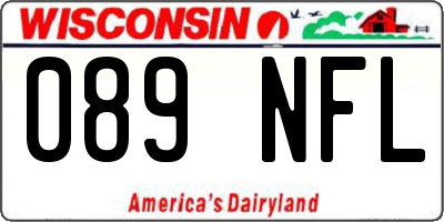 WI license plate 089NFL