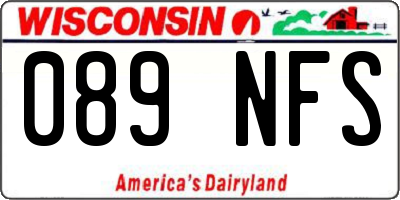 WI license plate 089NFS