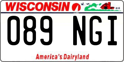 WI license plate 089NGI