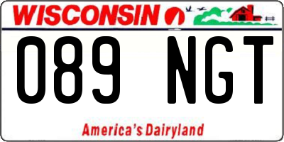WI license plate 089NGT