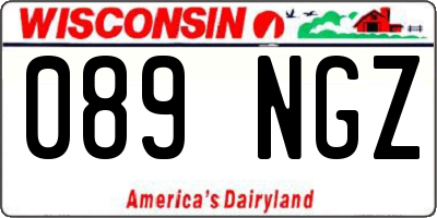 WI license plate 089NGZ