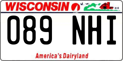 WI license plate 089NHI