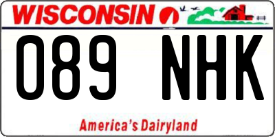 WI license plate 089NHK
