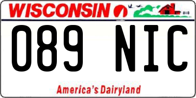 WI license plate 089NIC