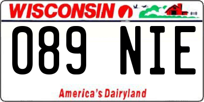 WI license plate 089NIE