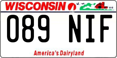 WI license plate 089NIF