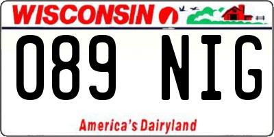 WI license plate 089NIG