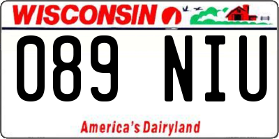 WI license plate 089NIU