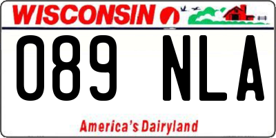 WI license plate 089NLA