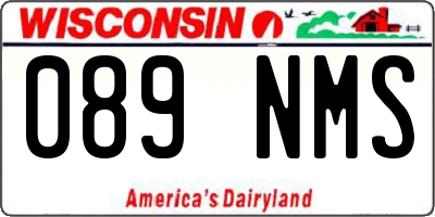 WI license plate 089NMS