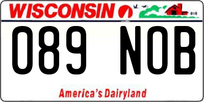 WI license plate 089NOB