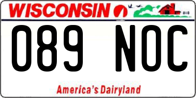 WI license plate 089NOC
