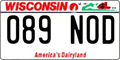 WI license plate 089NOD