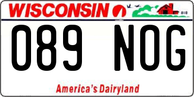 WI license plate 089NOG