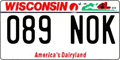 WI license plate 089NOK