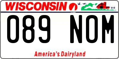 WI license plate 089NOM