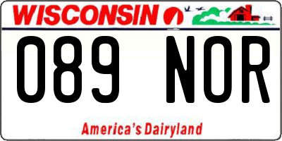 WI license plate 089NOR
