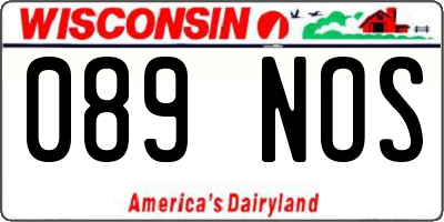 WI license plate 089NOS