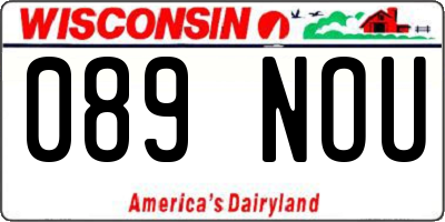 WI license plate 089NOU