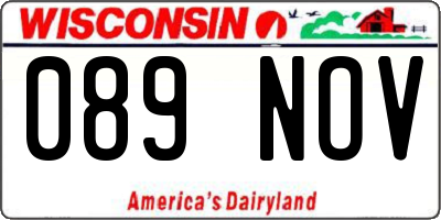 WI license plate 089NOV