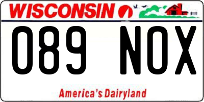 WI license plate 089NOX