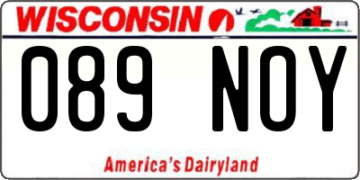 WI license plate 089NOY