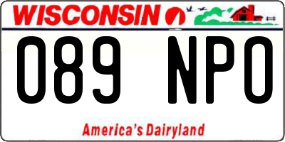 WI license plate 089NPO