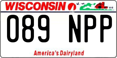 WI license plate 089NPP