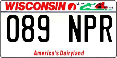 WI license plate 089NPR