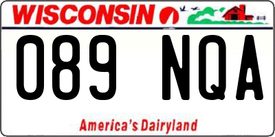 WI license plate 089NQA