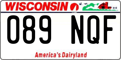 WI license plate 089NQF