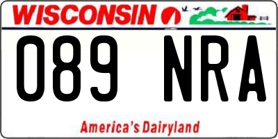 WI license plate 089NRA