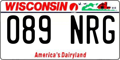 WI license plate 089NRG