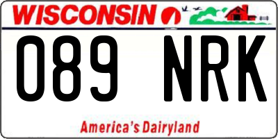 WI license plate 089NRK