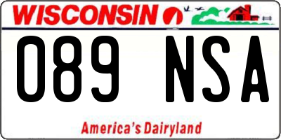 WI license plate 089NSA