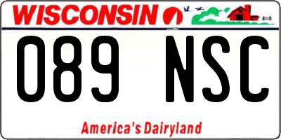 WI license plate 089NSC