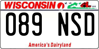 WI license plate 089NSD