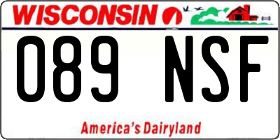 WI license plate 089NSF