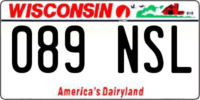 WI license plate 089NSL