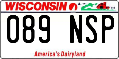 WI license plate 089NSP