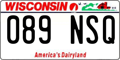 WI license plate 089NSQ
