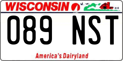 WI license plate 089NST