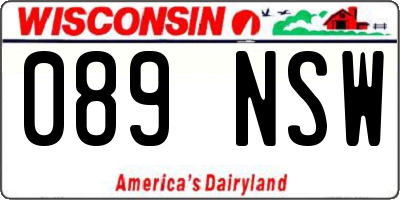WI license plate 089NSW