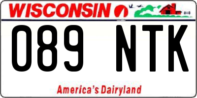 WI license plate 089NTK