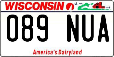 WI license plate 089NUA