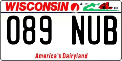 WI license plate 089NUB