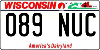 WI license plate 089NUC
