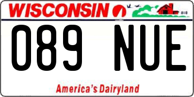 WI license plate 089NUE