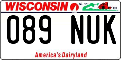 WI license plate 089NUK
